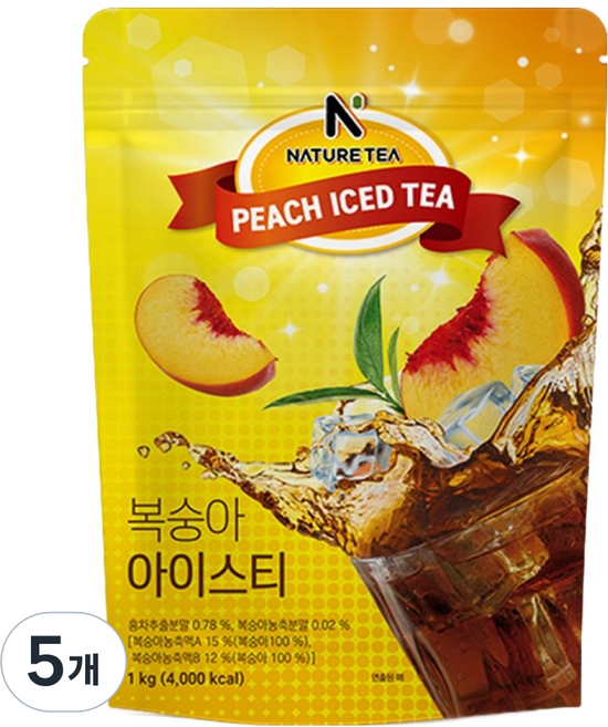 Nature Tea 水蜜桃冰茶, 1kg, 1入, 5個