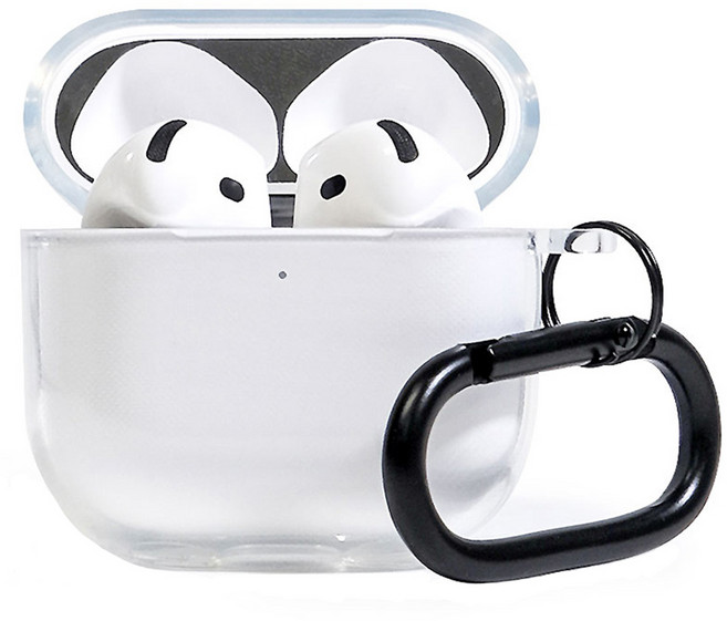 moit AirPods 4 防變色TPU耳機保護殼 + 防塵貼 + 登山扣套組, 單一商品, 透明色, 1組