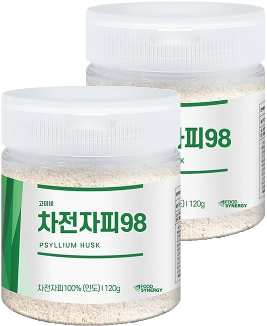 차전자피 순도98 용기, 2개, 120g - 쿠팡