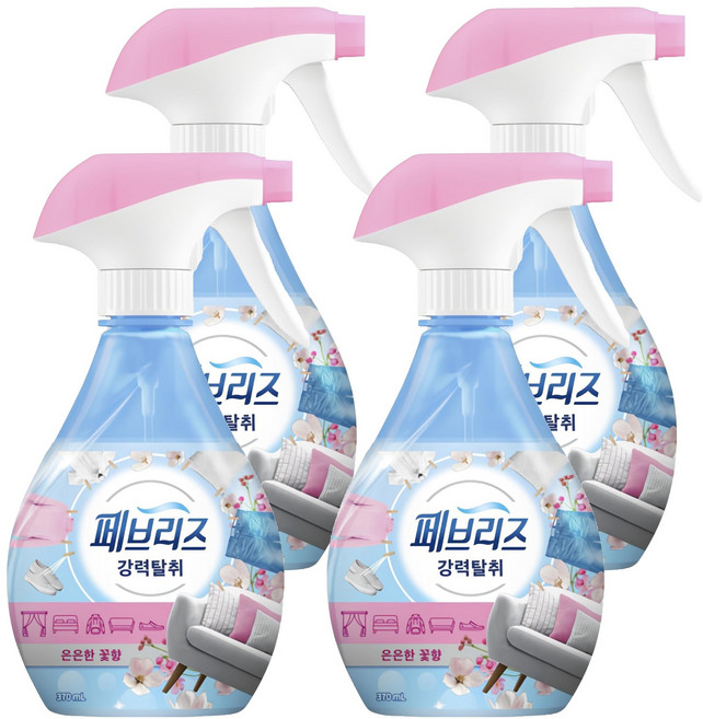 페브리즈 강력 섬유탈취제 은은한 꽃향 본품, 370ml, 4개