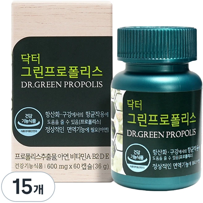 에이치엘사이언스 닥터 그린프로폴리스, 60정, 15개 - 쿠팡