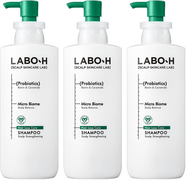 라보에이치 약산성 두피강화 샴푸, 400ml, 3개