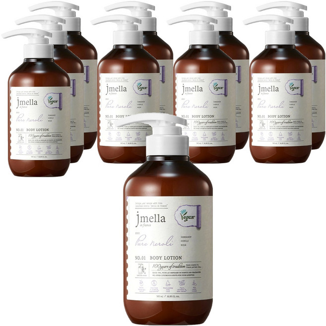 제이멜라 인 프랑스 퓨어 네롤리 비건 바디 로션 오렌지 네롤리향, 10개, 500ml