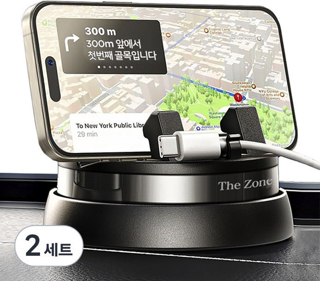 더존 차량용 360도 회전 논슬립 대쉬보드 휴대폰 거치대 NSP01 + 전용흡착판 세트, 2세트