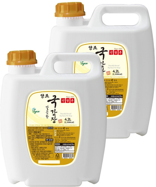 신앙촌 양조 깔끔한 국간장, 4.2L, 2개