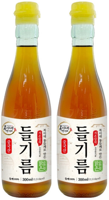 복이네먹거리 통들깨로 만든 저온압착 순한맛 맑은 들기름, 300ml, 2개