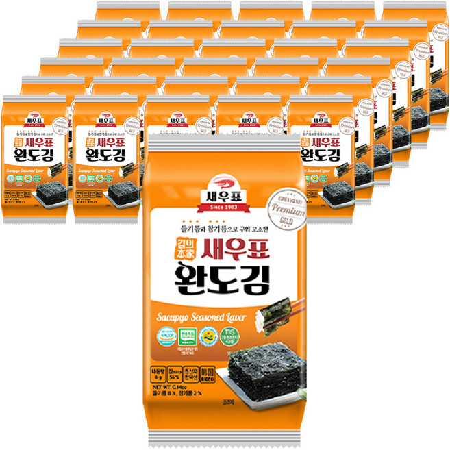 새우표 완도 프리미엄 도시락김, 4g, 64개
