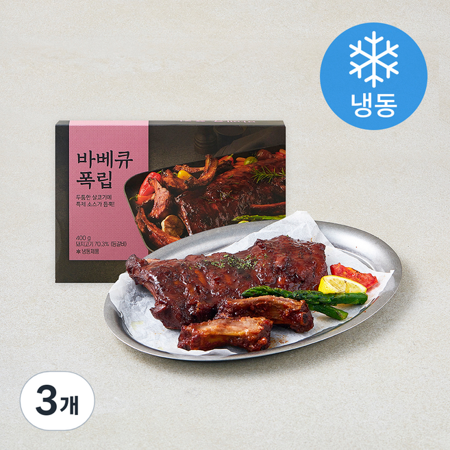 MEASO 바베큐 폭립 (냉동), 400g, 3개