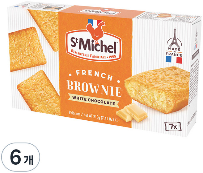 생미쉘 화이트 브라우니, 210g, 6개