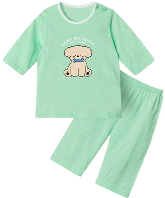 유니프랜드 퍼피 7부 면 내의 상하의 세트