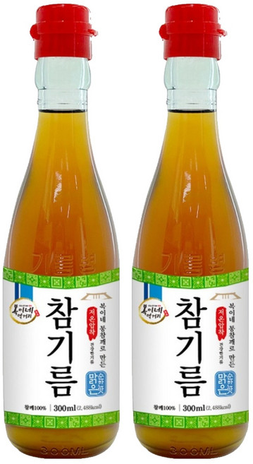 복이네먹거리 통깨로 만든 저온압착 순한맛 맑은 참기름, 300ml, 2개