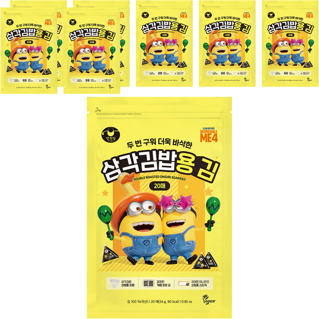 만전김 두번 구워 더욱 바삭한 삼각김밥용 김, 24g, 8개