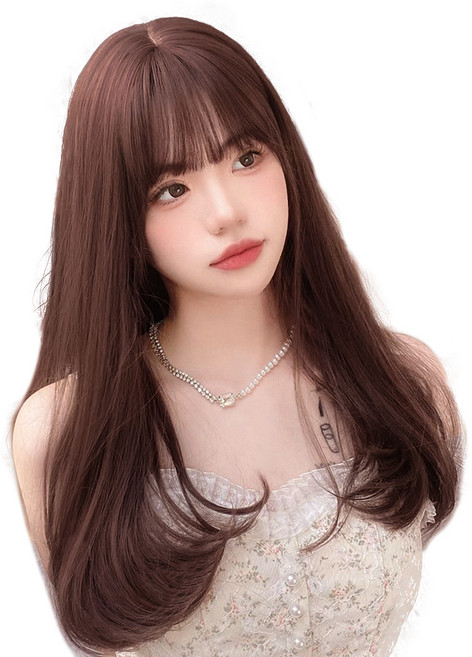 준 단색 c컬 붙임머리 50cm 195g, 다크브라운, 1개