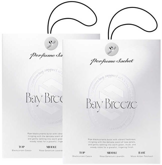 더클래스 퍼퓸 사쉐 차량용 방향제, 2개, 베이 브리즈