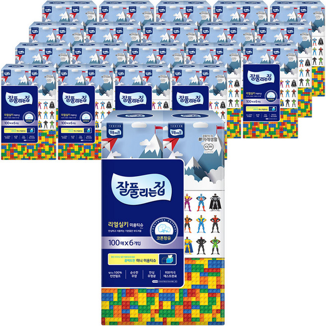 잘풀리는집 천연펄프 미용티슈 2겹, 100매입, 120개