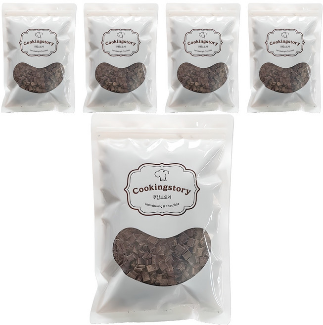 쿠킹스토리 칼리바우트 다크 청크초콜릿 초코칩, 200g, 5개