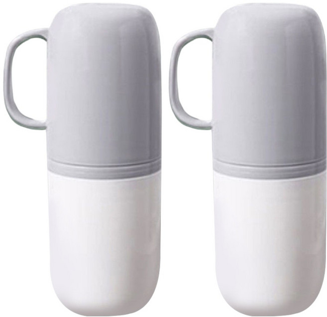 코다치프 휴대용 칫솔 수납용기 2p, 화이트, 1개