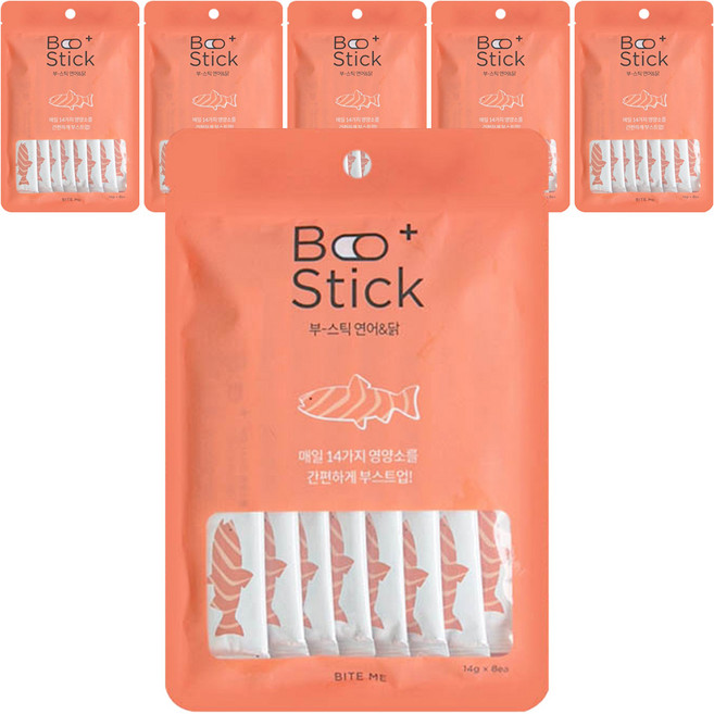 바잇미 반려동물 부스틱 짜먹는 간식 24개입, 연어 + 닭 혼합맛, 336g, 2개