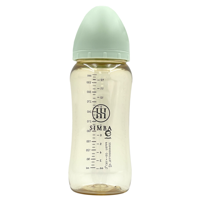 Simba 小獅王辛巴 蘊蜜鉑金PPSU寬口防脹氣奶瓶 3個月以上全齡適用, 綠沐, 1個, 360ml
