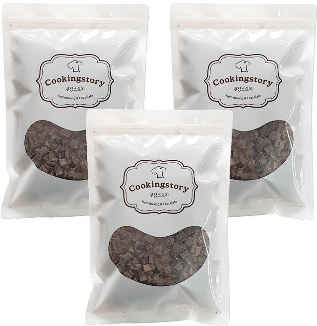 쿠킹스토리 칼리바우트 다크 청크초콜릿 초코칩, 200g, 3개