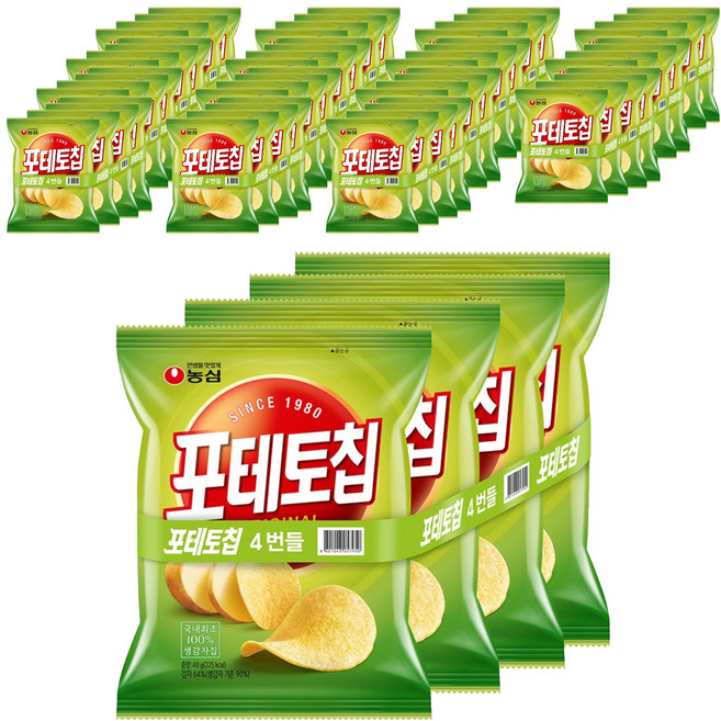 농심 포테토칩 오리지널, 40g, 64개