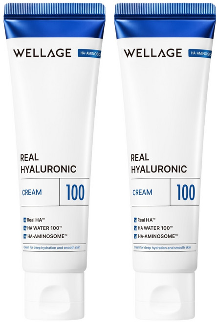 웰라쥬 리얼 히알루로닉 100 크림, 80ml, 2개