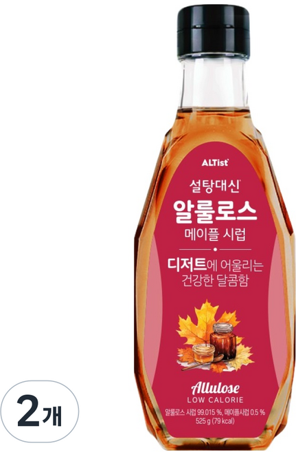 설탕대신 알룰로스 메이플 시럽, 525g, 2개