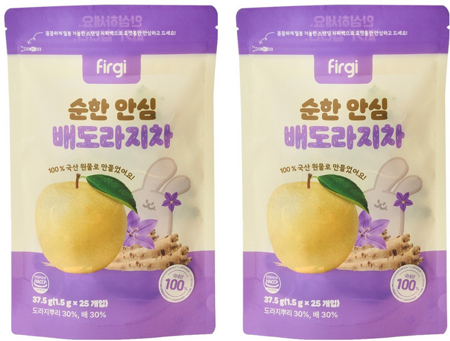 퍼기 순한 안심 배도라지 차, 1.5g, 25개입, 2개