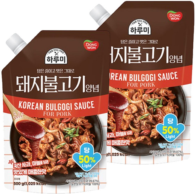 동원 하루미 돼지불고기 양념, 2개, 500g