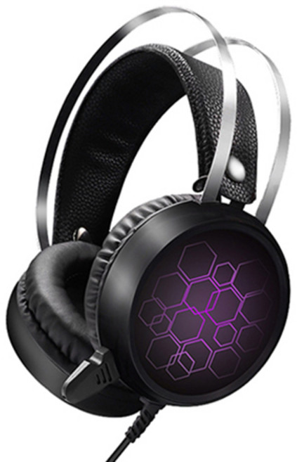 DOXX 7.1채널 레인보우 LED라이트 게이밍 헤드셋, 블랙, DX-15