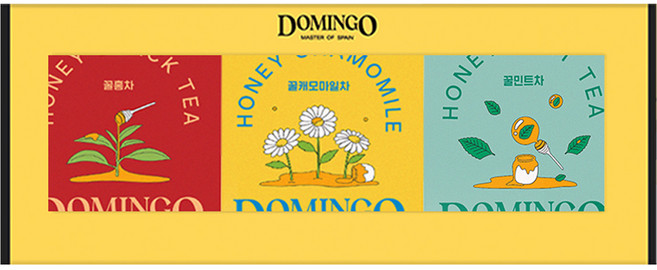 도밍고 꿀차 3종 선물세트, 꿀홍차 10p + 꿀민트 10p + 꿀캐모마일 10p, 1세트