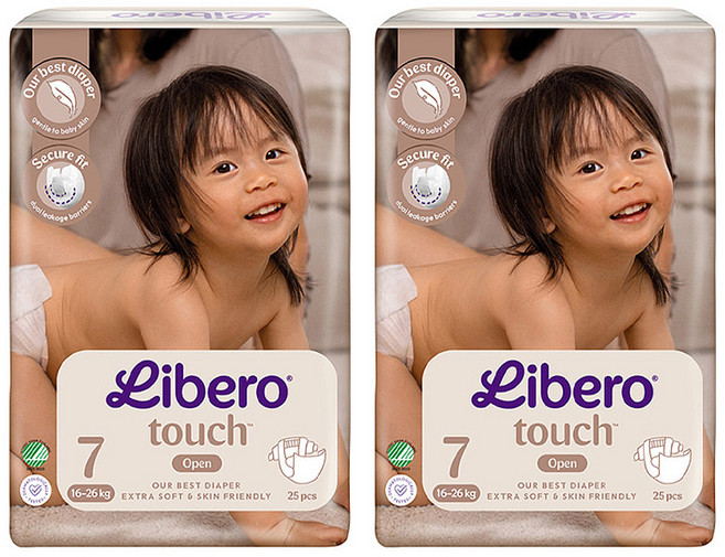 Libero 麗貝樂 嬰兒紙尿褲 touch 7號 16~26kg, 第7階段, 50片