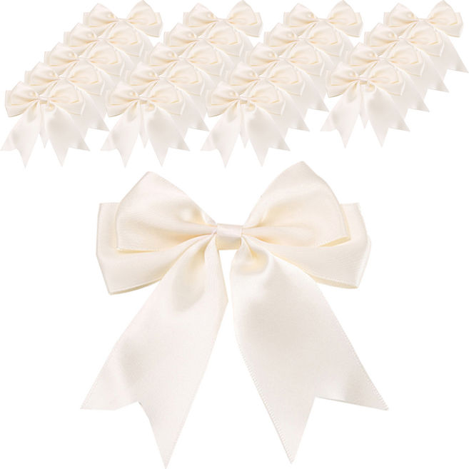 마켓감성 데코용 리본 액세서리, 아이보리, 20개