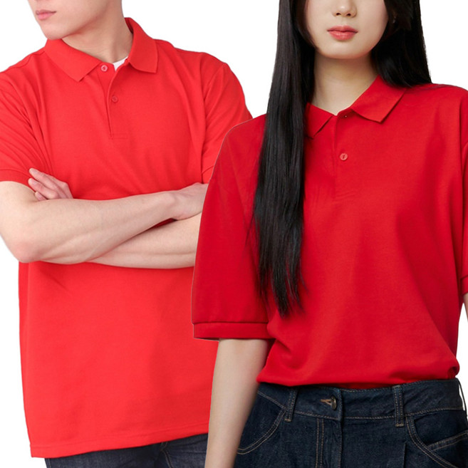 Unirex 多色短袖Polo衫, 紅色
