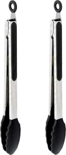 葉子小舖 食物夾 烘焙夾 矽膠夾 小(9吋), 黑色, 2支