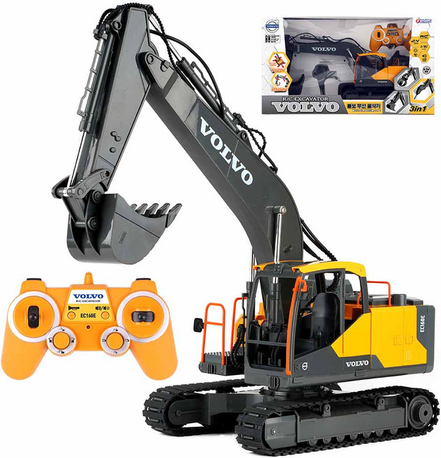 바니랜드 무선 볼보굴삭기 RC완구, 혼합색상, 1개