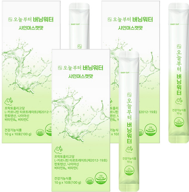 오늘부터 버닝워터 샤인머스캣맛 다이어트보조제, 10회분, 3개