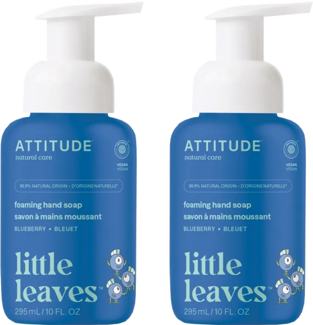 ATTITUDE 艾特優 兒童泡沫洗手乳, 藍莓, 295ml, 2瓶