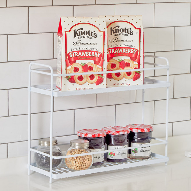 엠에스리빙 국산 와이드 양념통 선반, 화이트, 1개