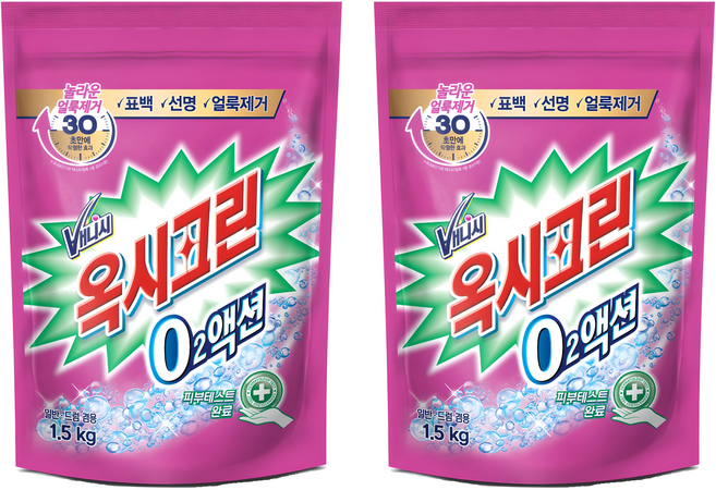 오투액션 분말형 표백제, 1.5kg, 1개입, 2개