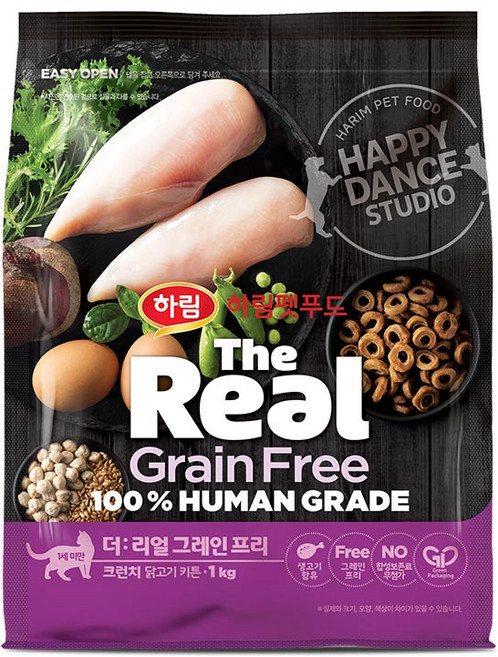 하림펫푸드 키튼 더리얼 그레인프리 크런치 건식사료, 닭, 1kg, 1개