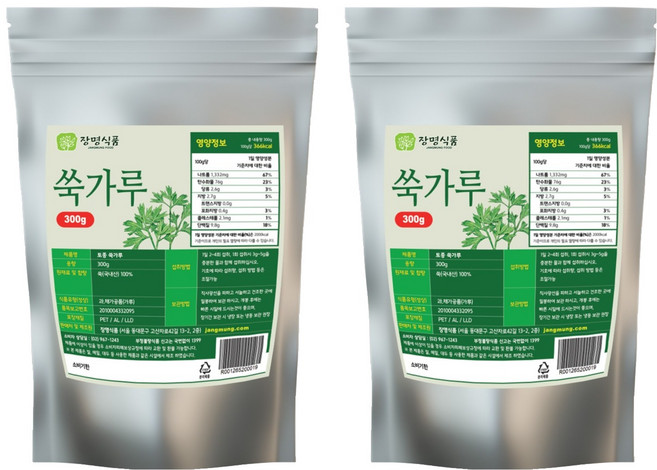 장명식품 토종 쑥가루, 300g, 2개