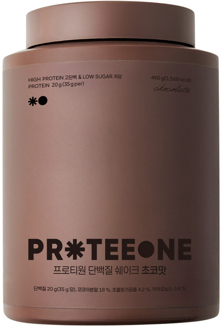프로티원 단백질 쉐이크 초코맛, 490g, 1개