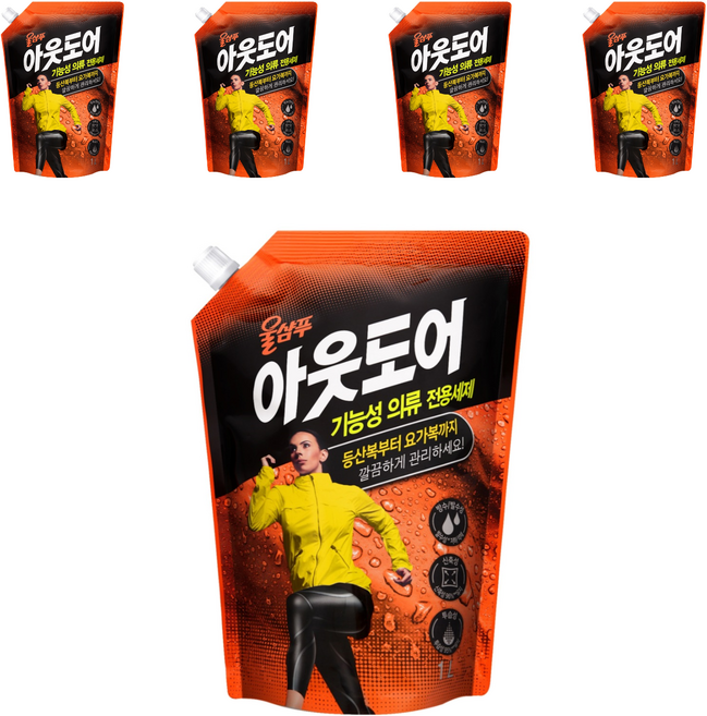 울샴푸 아웃도어 울세제 리필, 1L, 5개