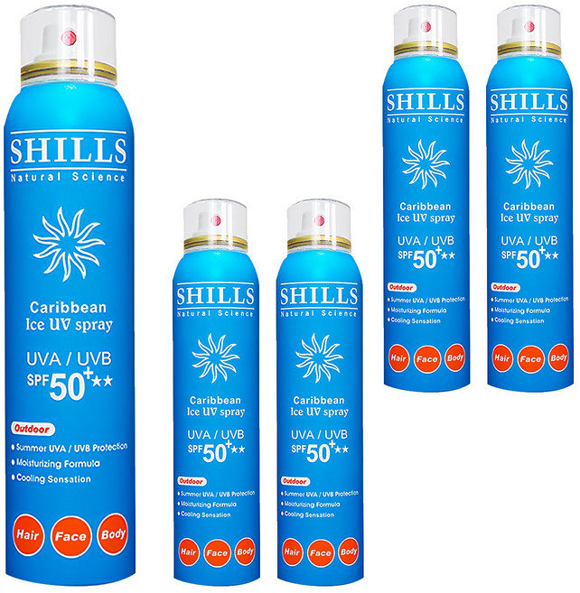 很耐曬超清爽美白防曬冰鎮噴霧 SPF50, 5瓶, 180ml