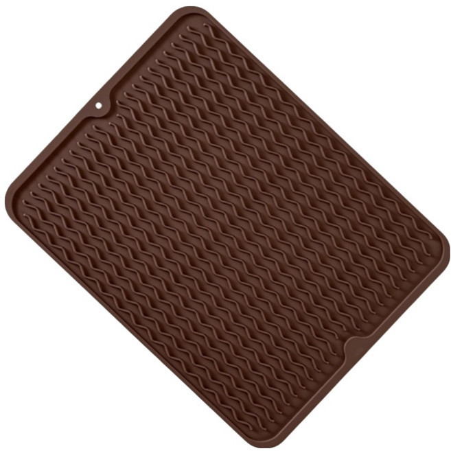 해피무드 두꺼운 에어프라이어 오븐 실리콘 열차단 받침 매트 30 x 40 cm, 브라운, 1개