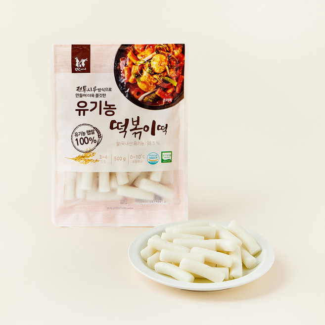떡찌니 유기가공식품 인증 떡볶이떡, 500g, 1개