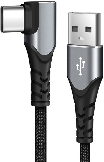 홈플래닛 90도 직각 AtoC 고속 충전케이블 (삼성 갤럭시 애플 아이폰 호환), 1m, 1개