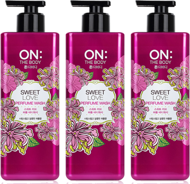 온더바디 퍼퓸 바디워시 스위트 러브, 500g, 3개