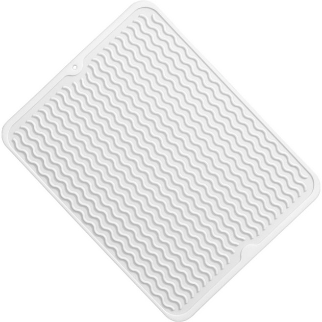 해피무드 두꺼운 에어프라이어 오븐 실리콘 열차단 받침 매트 30 x 40 cm, 화이트, 1개
